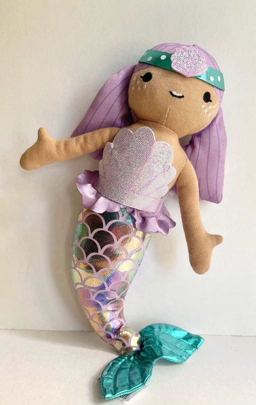 Gigglescape Mermaid Plush Doll Purple Shimmer Tail
